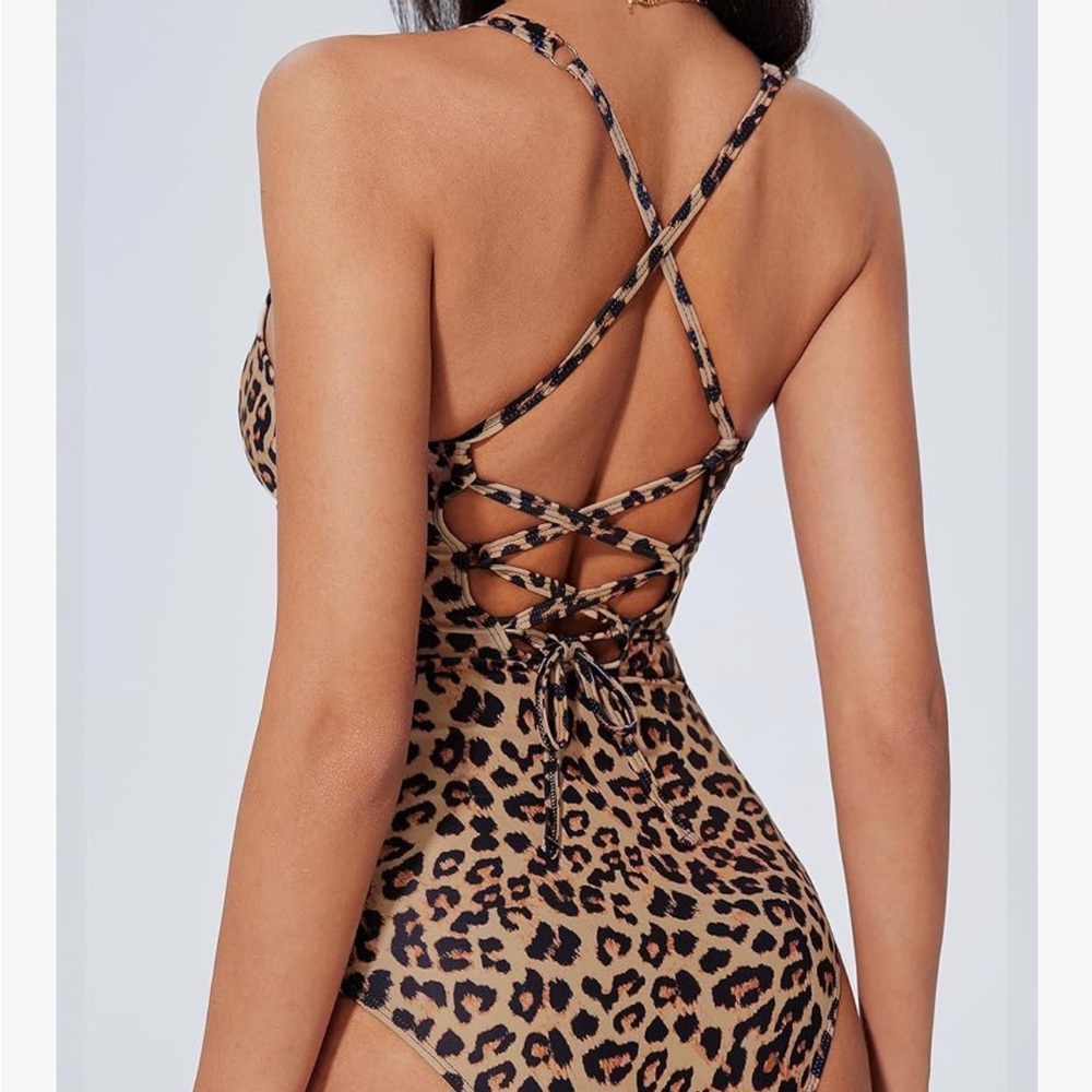 Leopard Print One-Piece Swimsuit - Picture 7 of 11
